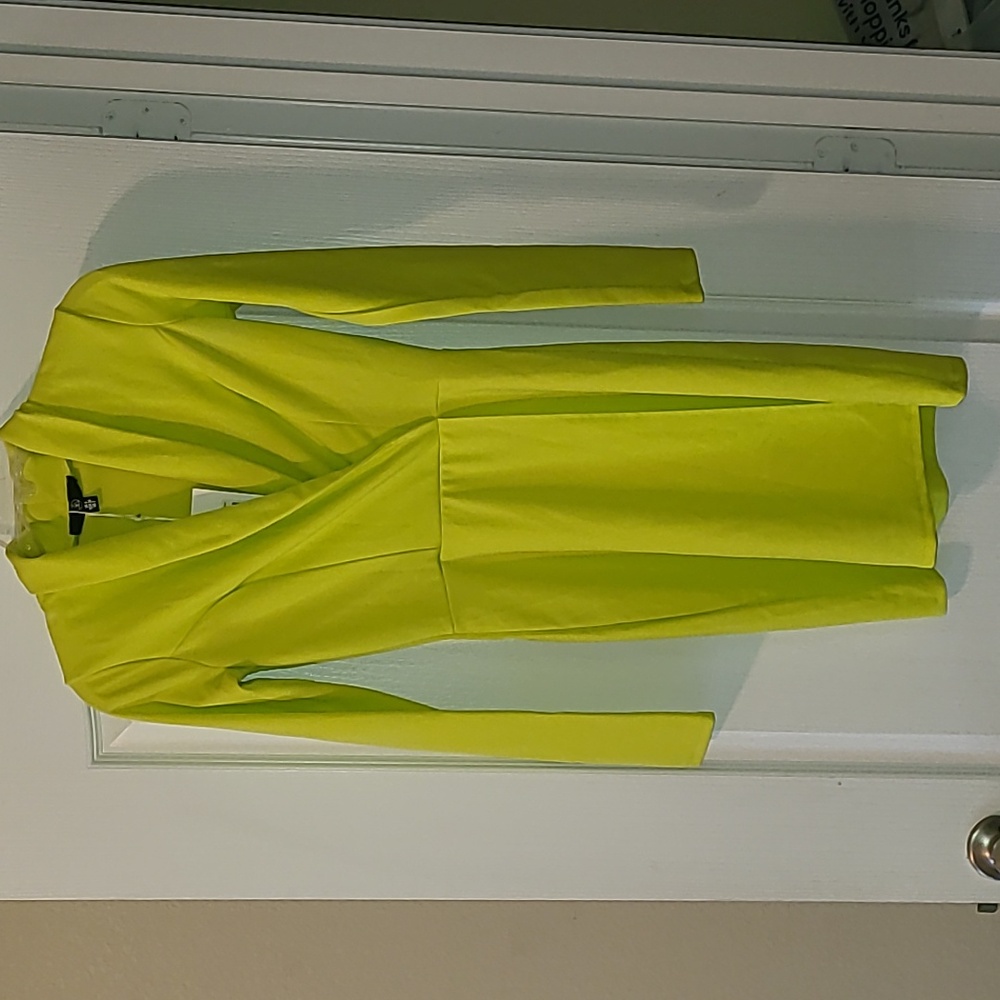 Misguided Women's Long Sleeve Blazer Dress Lime Green SZ2 NWT